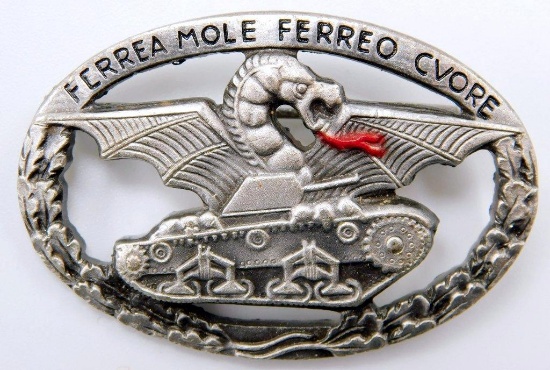 Italian German World War II Panzer Tank Korps Drivers Dragon Badge.