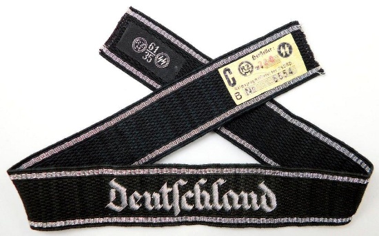 German WWII Waffen SS Deutschland Officers Cuff Title