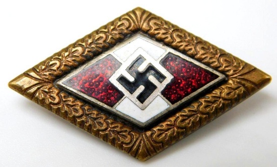 German WWII Hitler Youth HJ Golden Badge of Honor