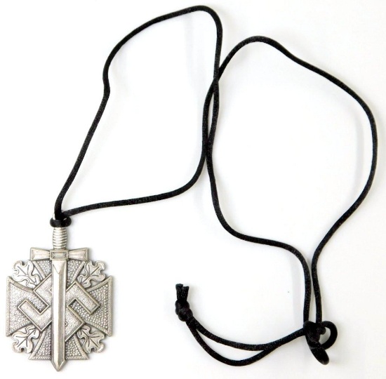 German WWII Swastika and Sword Necklace