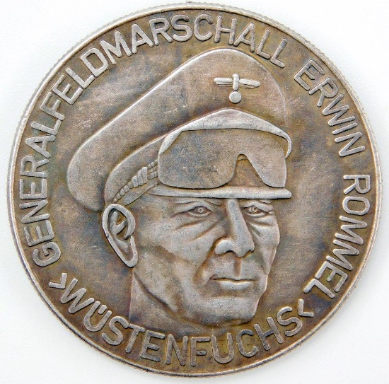 German WWII General Fieldmarshall Erwin Rommel Table Medal
