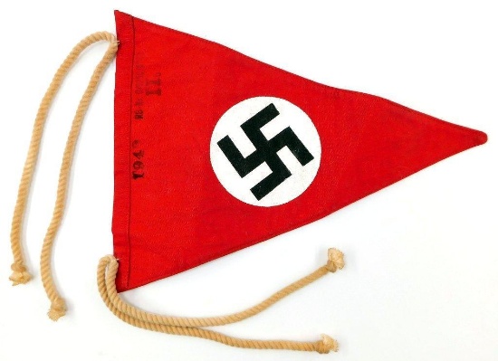 German WWII Officers Swastika Staff Car Pennant