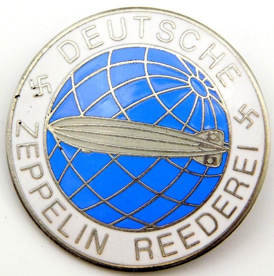 German WWII DEUTSCHE ZEPPELIN REEDEREI Air Ship Badge