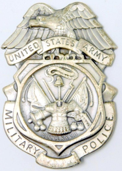 Obsolete United States World War II Army Military Police Law Badge