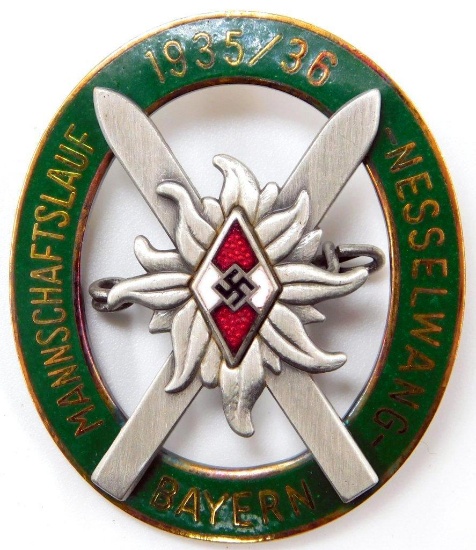 1935/36 Alpine Hitler Youth HJ Bayern Ski Badge