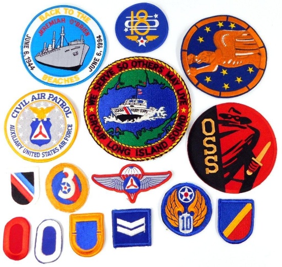 US Military Patches and Flashes, Group of Fifteen (15)