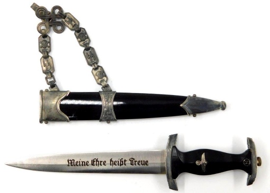 RARE German World War II Waffen SS Miniature Officers Dagger with Chain