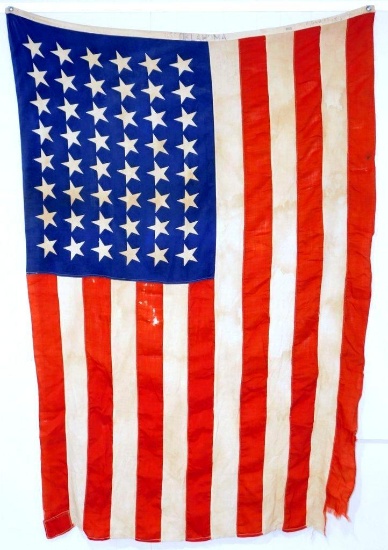 USN WWII USS OKLAHOMA 48-Star Combat Battle Flag