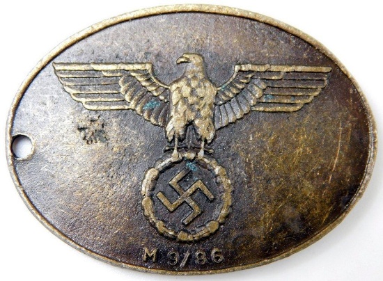 German WWII Waffen SS Geheine Staatspolizei Criminal ID Disc