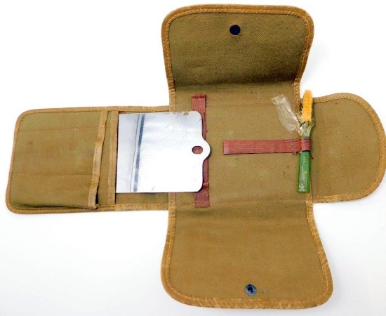 U.S.A. Military Canvas Personal Hygiene Kit w/ Accessories