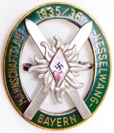 1935/36 Alpine Hitler Youth HJ Bayern Ski Badge