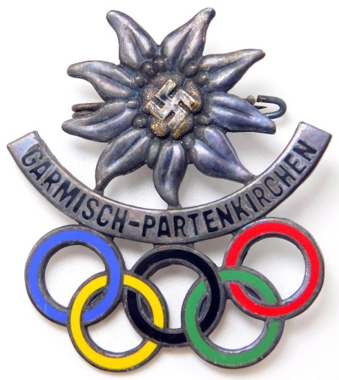 German WWII 1936 Garmisch Winter Olympics Badge