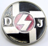 German WWII Deutsches Jugend DJ Runic Membership Badge