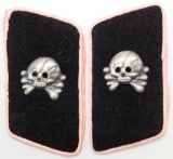 Pair of German WWII Army Panzer Wrapper Collar Tabs