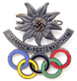 German WWII 1936 Garmisch Winter Olympics Badge