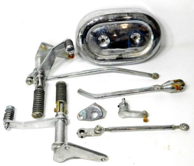 Motorcycle Chrome Parts Including Foot Pegs and Air Cleaner Cover