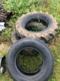 Two front tractor tires and tubes