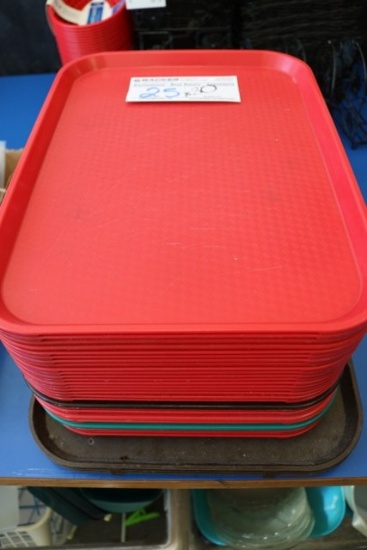 Approximately 30 service trays - several colors