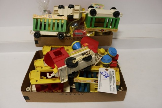 2 box flats or Fisher Price circus trains