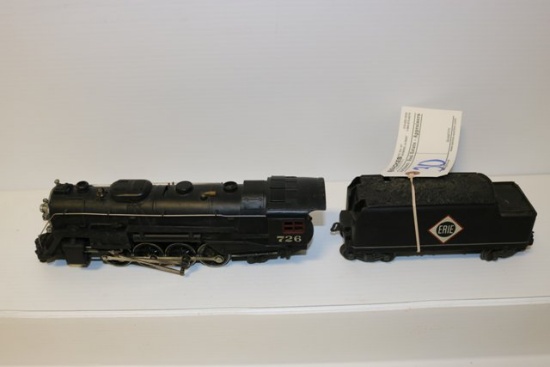 Lionel 726 2/8/4 locomotive with Erie 6466W tender - C4 - O