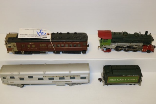 Lionel 1903 custom 2/6/2 with CR & Western tender with MKT 128 Lionel engin