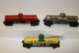 3 custom single domed tanker cars - O