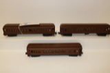 3 Lionel custom Madison cars - William Penn - Pittsburg - Harrisburg - C3