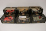 6 die cast cars: 1/18 - Jaguar, Ferrari, Alfa, Mercedes, Bugatti, Jaguar