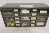 19 bin cabinet: bearings, steps, wheels, spacers, hardware