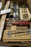 Box of old wood train parts