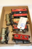 7 tin rail cars HO scale