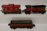 657 Restored caboose - 2677 gondola - 1682 Lionel caboose - pre war