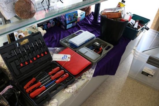 Shelf assorted hand & power tools