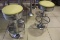 7 swivel padded chrome base stools - will need removed from floor