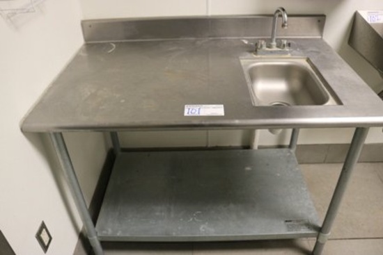 30" x 48" stainless table with 1 bin sink