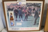 Pabst gold framed golf picture with bottle