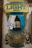 Schlitz Light Beer sign - damage to bottom - plastic