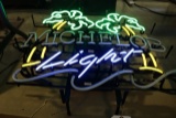 Michelob Light Neon with Palm Trees - 1/2 works - broke neon
