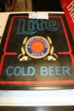 LITE cold beer sign