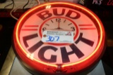 Bud Light red neon clock