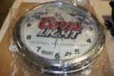 Coors Light clock with neon border