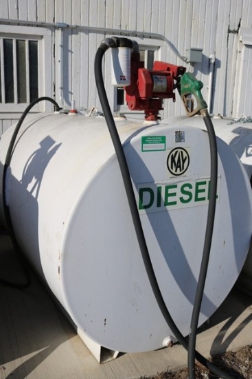 500 Gallon Kay diesel tank w/ Flow-Rite electric  pump