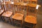 3 oak spindle back dining chairs