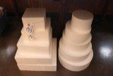 Set of square and round styro blocks