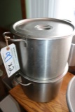 2 stainless stock pots with lids