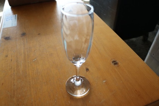 Fluted champagne glasses w/ dishwasher boxes