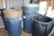 Shed with trash cans & planters out side of shed