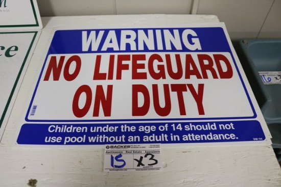 Swimming pool safety signs