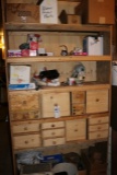 Cabinet w/ assorted plumbing supplies