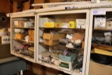 4 Wall cabinets w/ electrical supplies, breakers, table w/ 5 chairs all to
